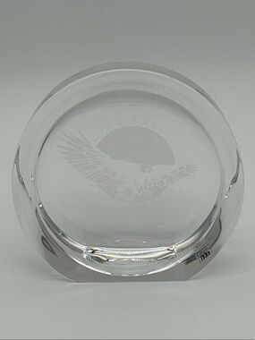 Engraved Crystal Paperweight/Award by Mario Cioni - Made in Italy